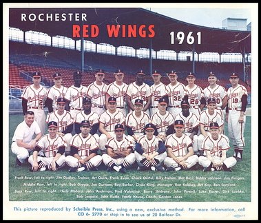 1961 Rochester Red Wings Team Photo with Boog Powell 