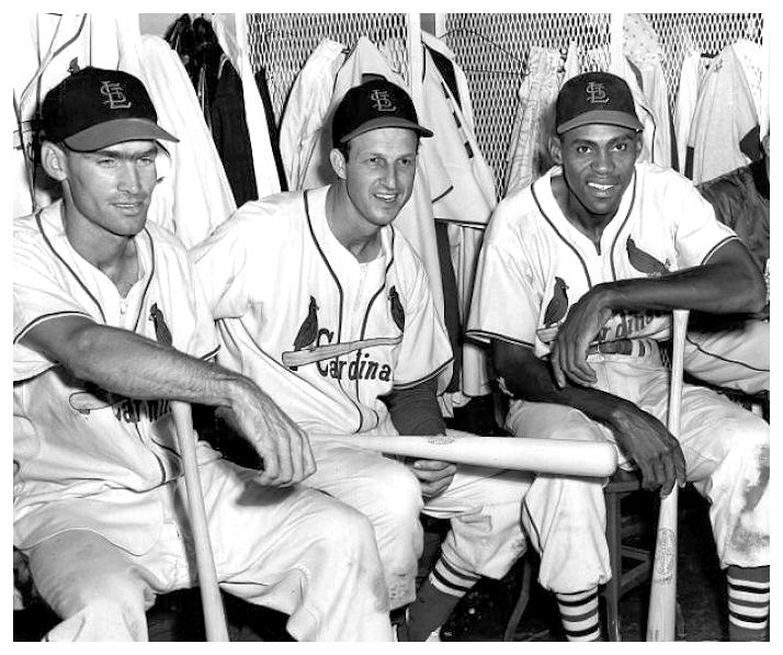 Wally Moon, Stan Musial and Tom Alston